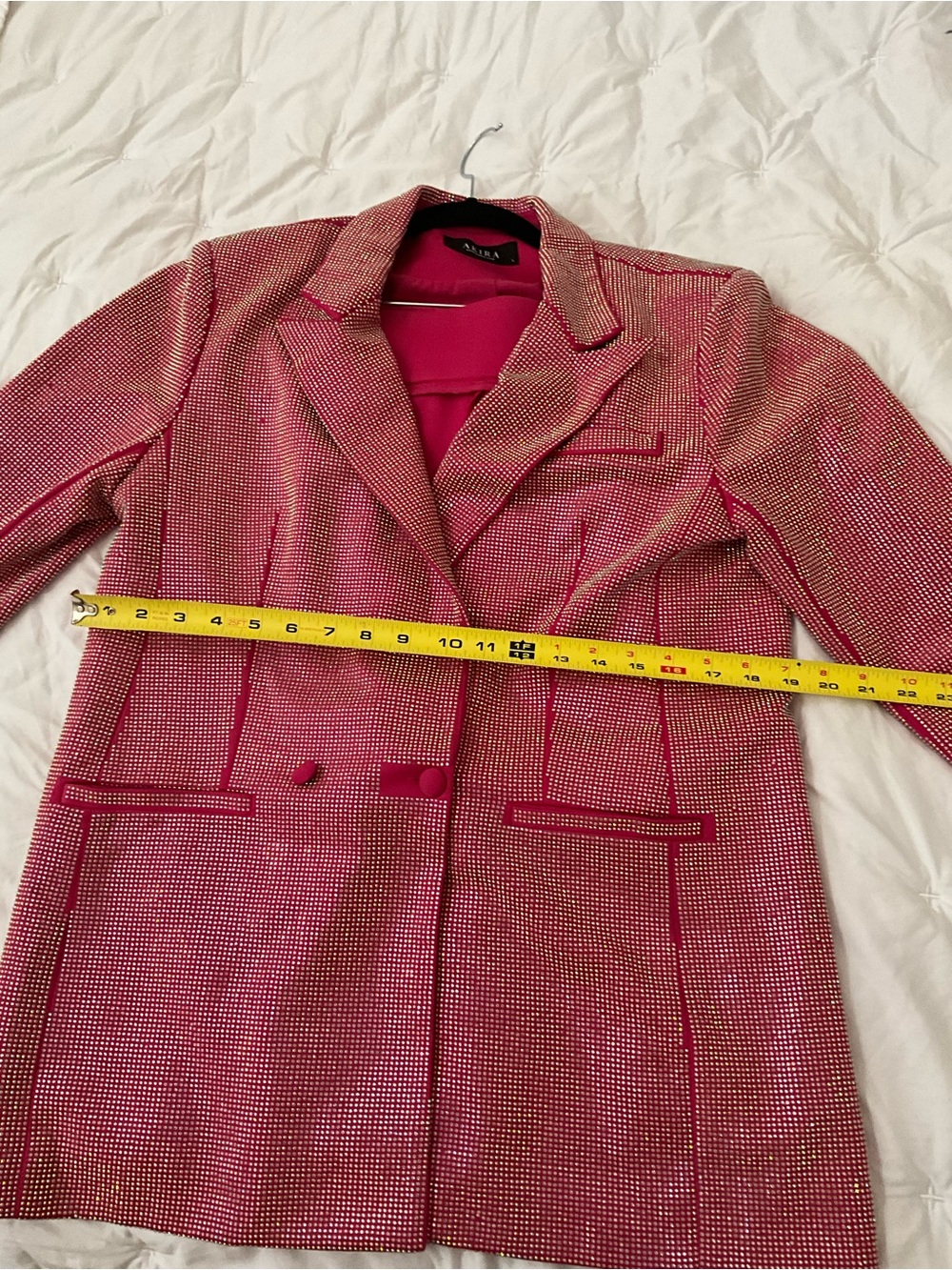 AKIRA Hot Pink Rhinestone Blazer & Short Set - Picture 6 of 12